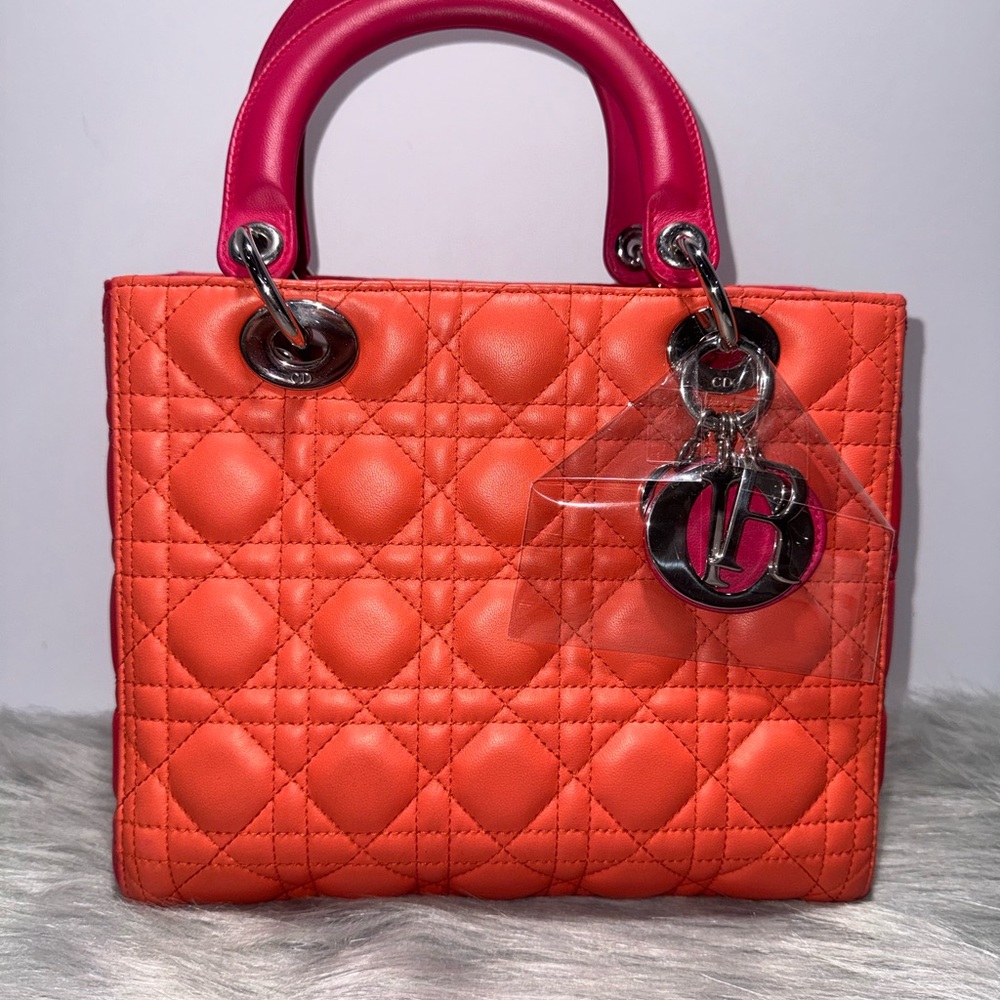 Lady Dior Medium Bicolor Cannage~with COA - Picture 3 of 10